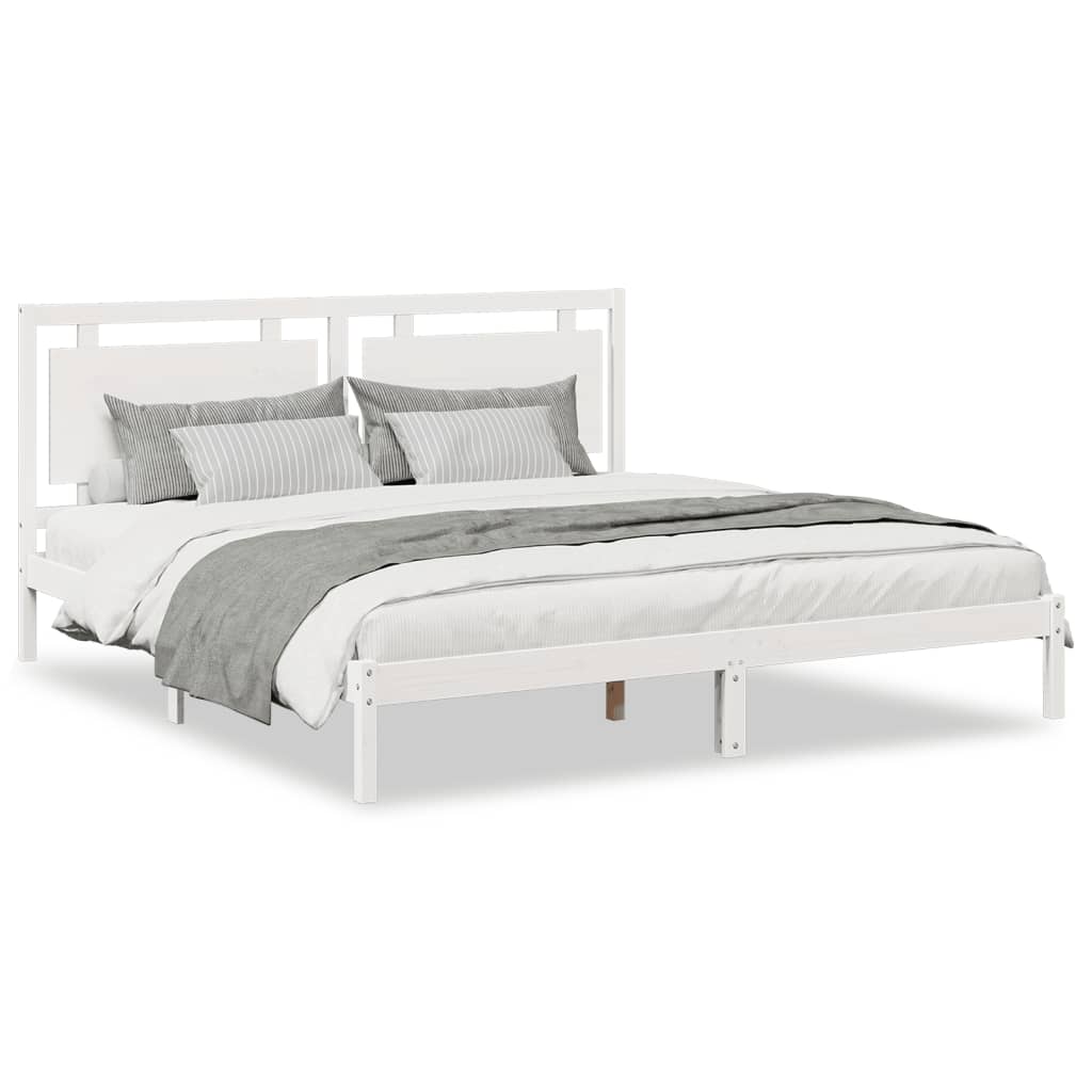 Cadre de lit extra long sans matelas 200x220 cm bois massif - XIOS