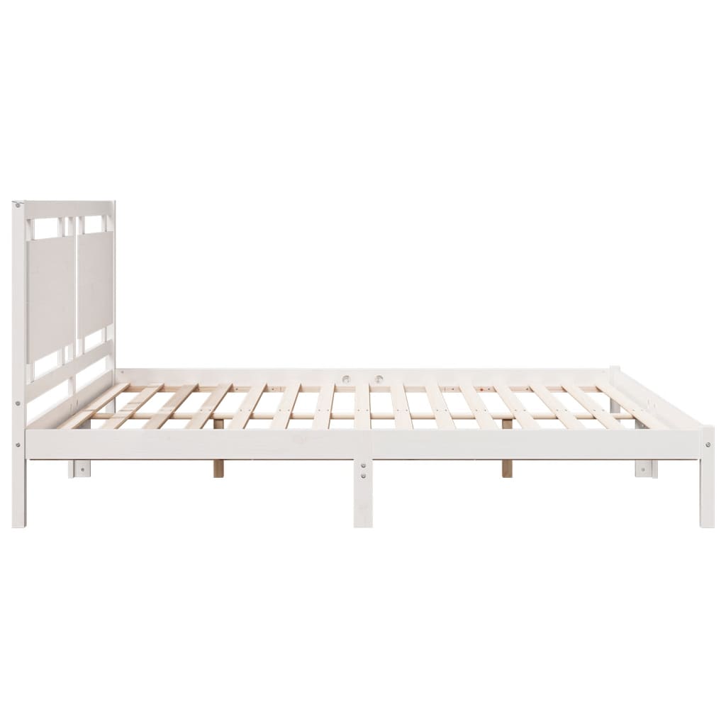 Cadre de lit extra long sans matelas 200x220 cm bois massif - XIOS