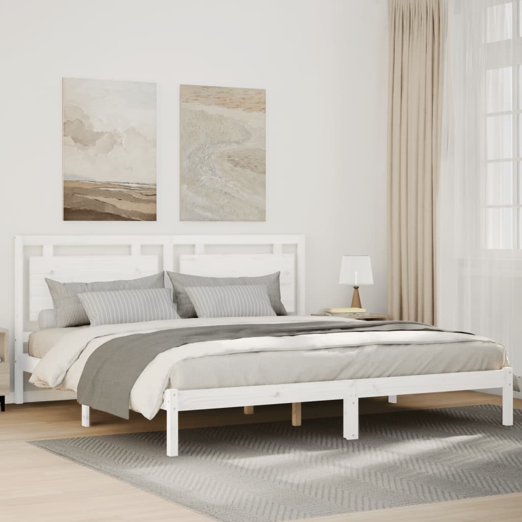 Cadre de lit extra long sans matelas 200x220 cm bois massif - XIOS