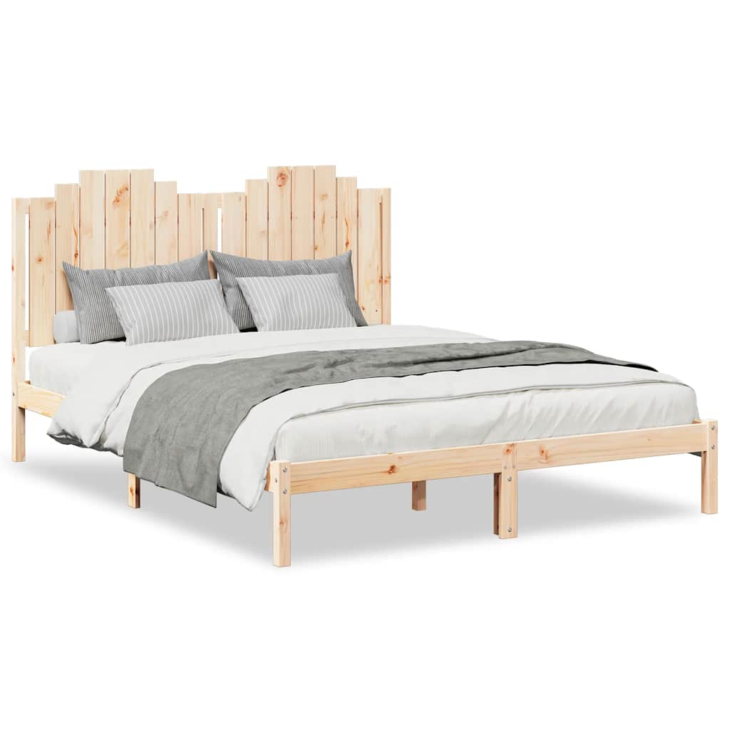 Cadre de lit extra long sans matelas 140x210 cm bois massif - XIOS