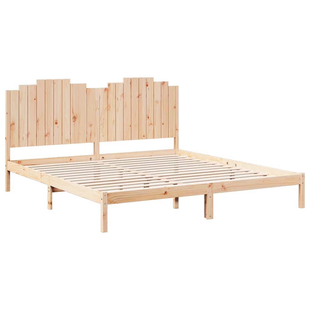 Cadre de lit extra long sans matelas 200x210 cm bois massif - XIOS