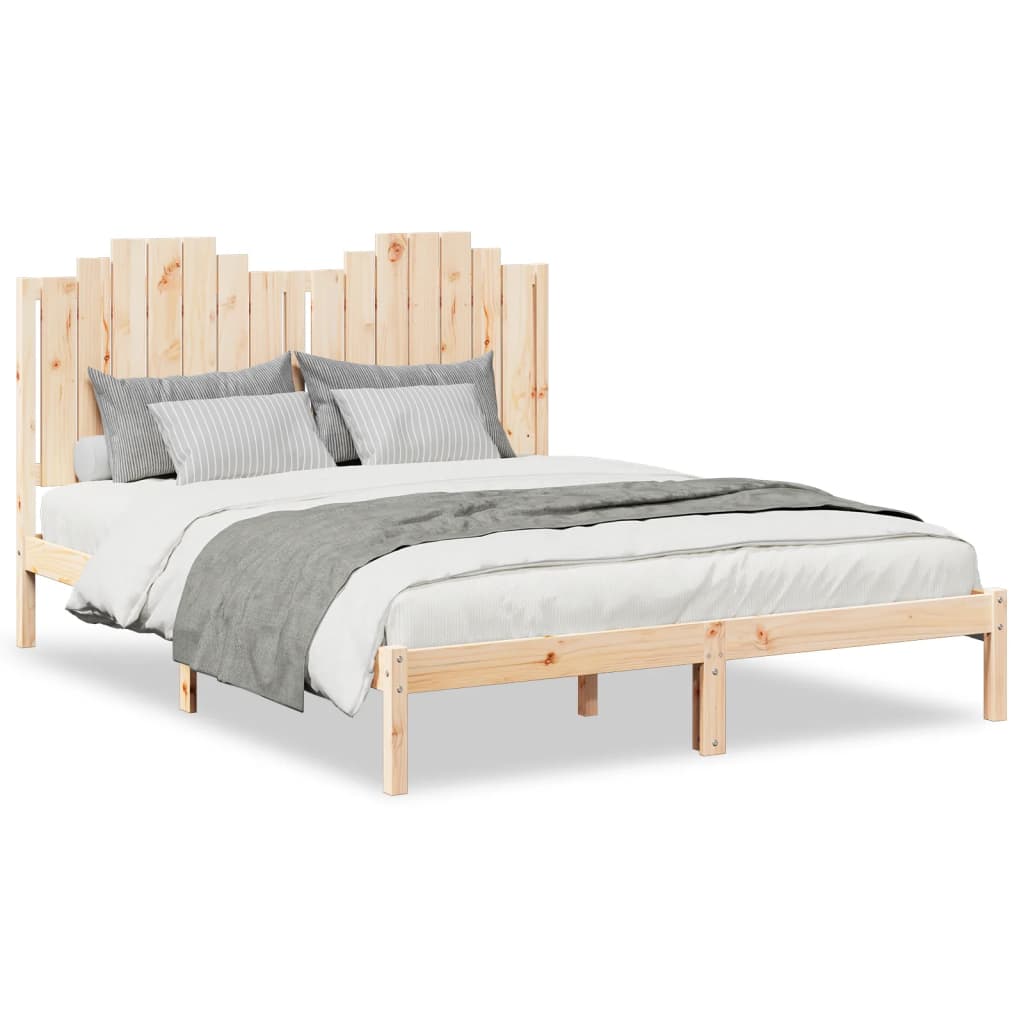Cadre de lit extra long sans matelas 140x220 cm bois massif - XIOS