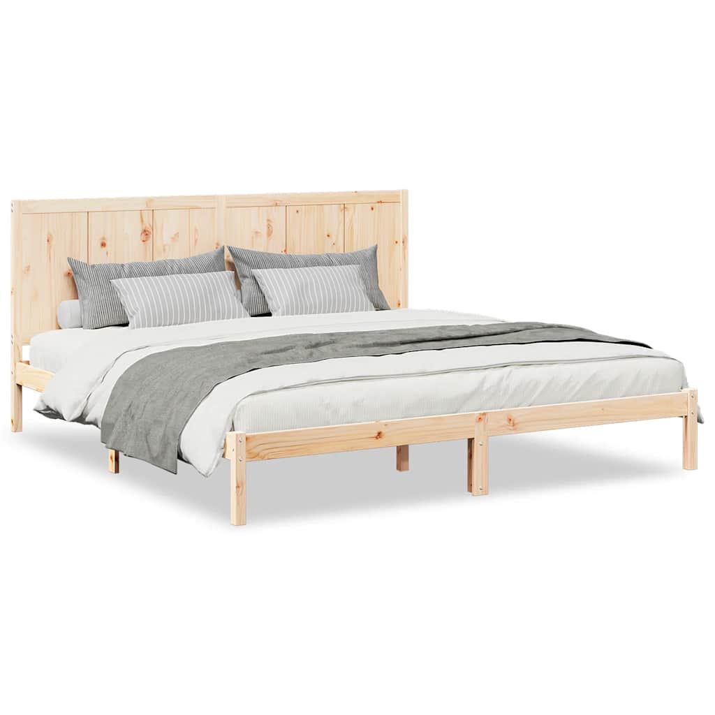 Cadre de lit extra long sans matelas 200x220 cm bois massif - XIOS