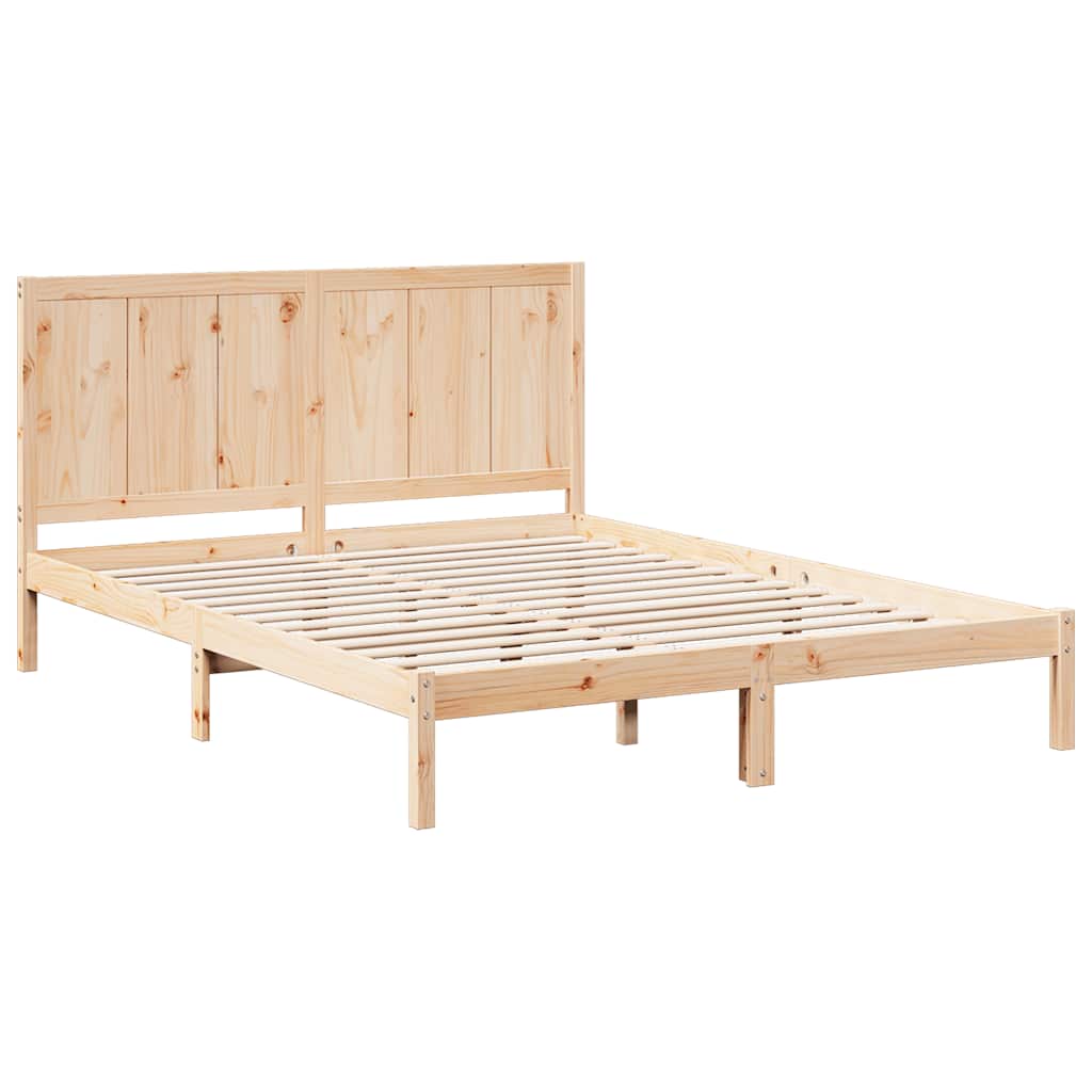 Cadre de lit extra long sans matelas 200x220 cm bois massif - XIOS