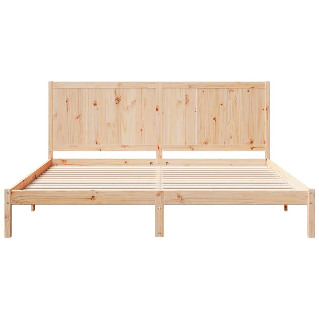 Cadre de lit extra long sans matelas 200x220 cm bois massif - XIOS