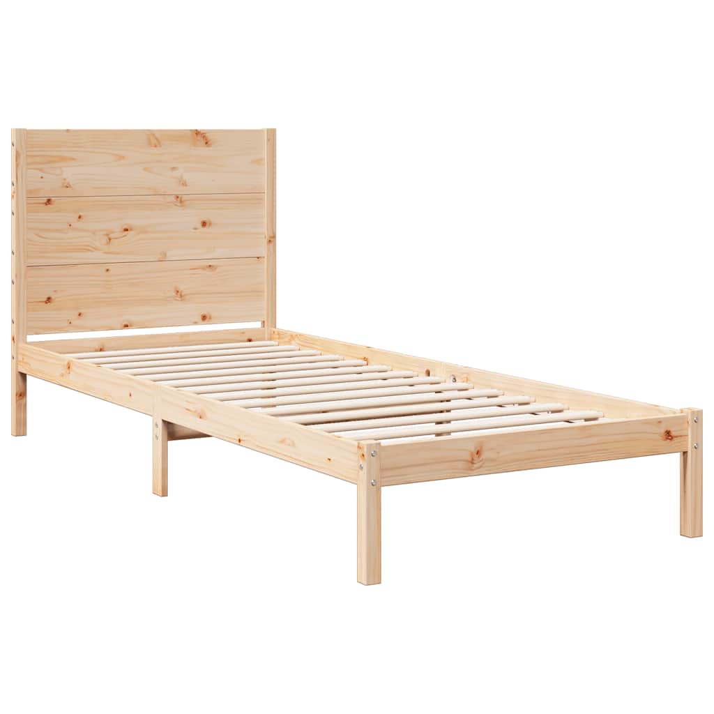 Cadre de lit extra long sans matelas 90x210 cm bois massif - XIOS