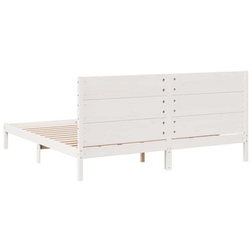 Cadre de lit extra long sans matelas 200x210 cm bois massif - XIOS