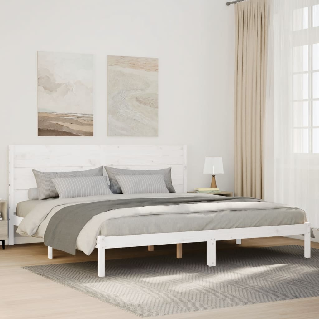 Cadre de lit extra long sans matelas 200x210 cm bois massif - XIOS