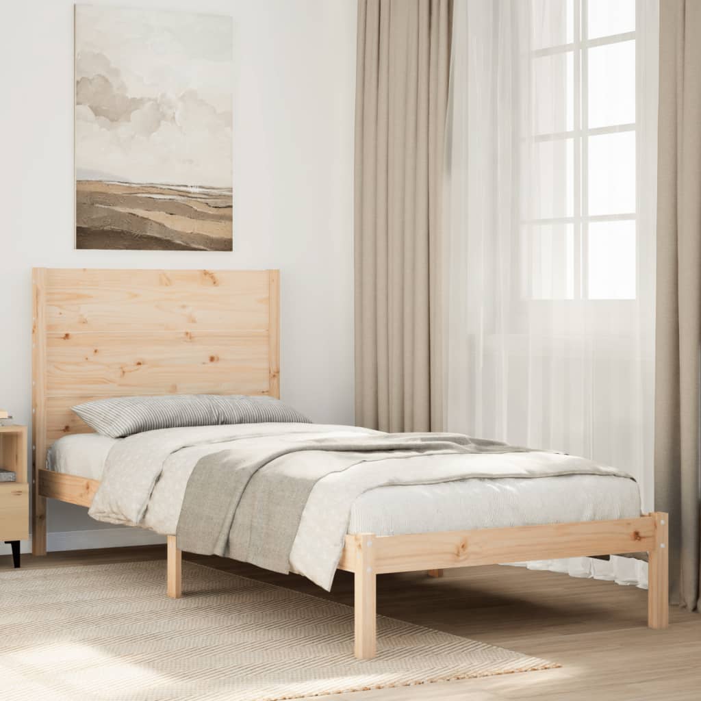 Cadre de lit extra long sans matelas 90x220 cm bois massif - XIOS