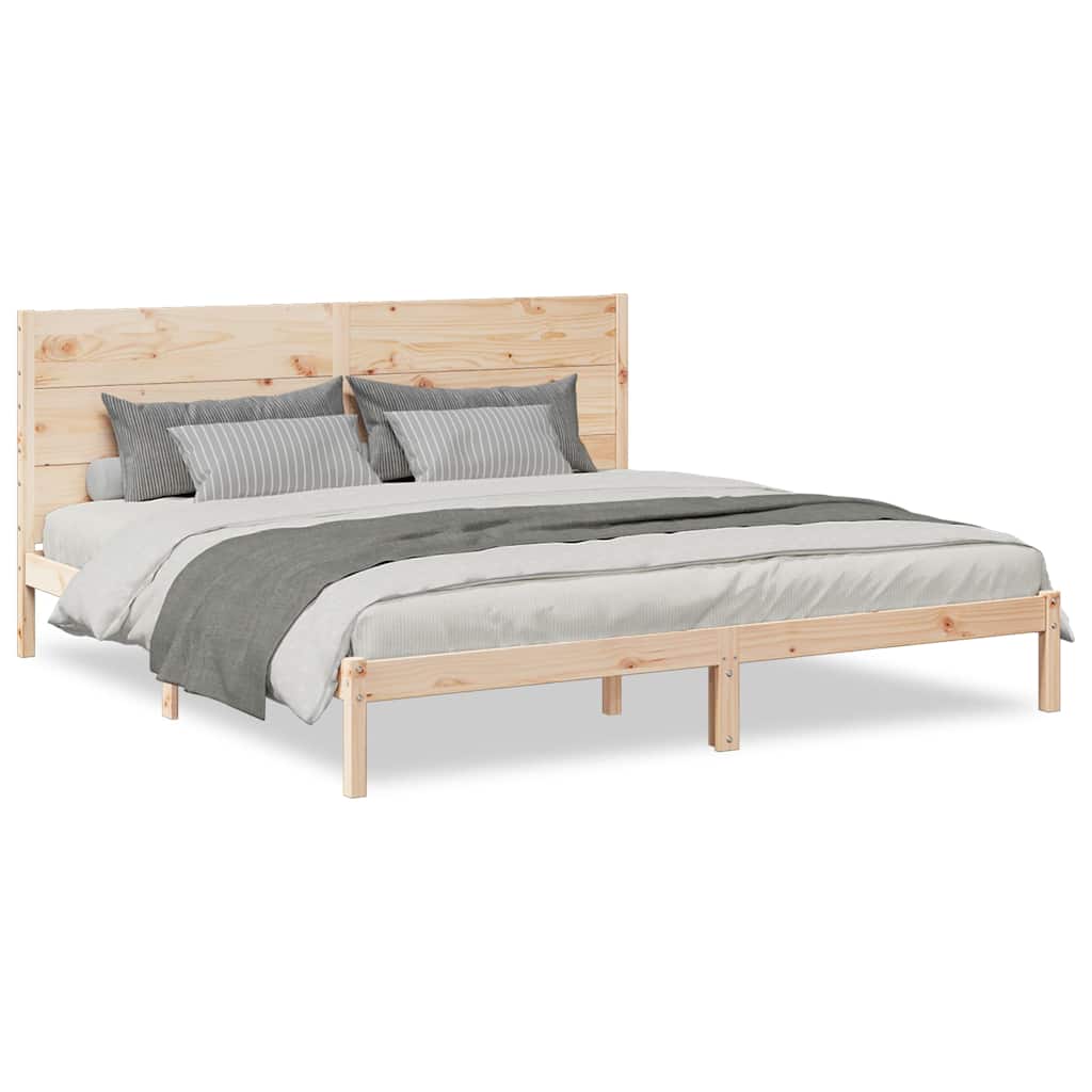 Cadre de lit extra long sans matelas 200x220 cm bois massif - XIOS