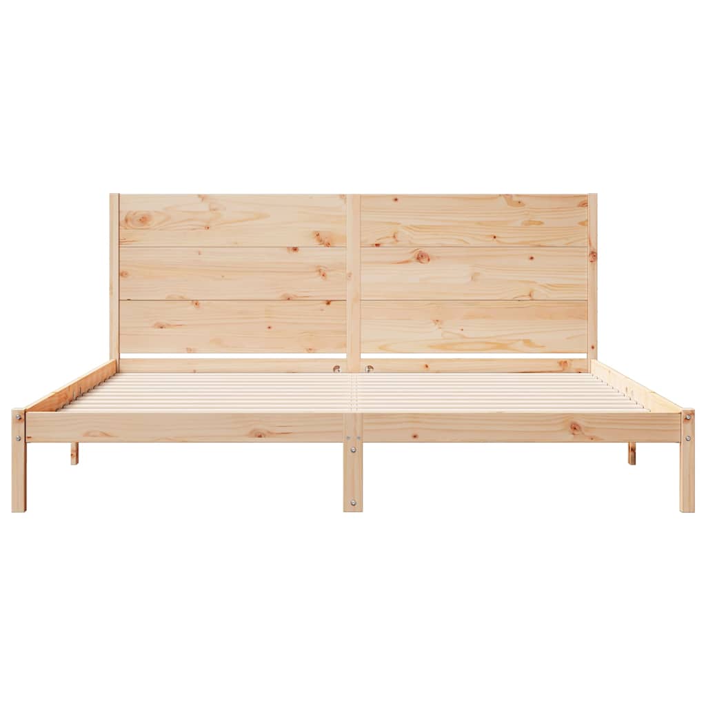 Cadre de lit extra long sans matelas 200x220 cm bois massif - XIOS