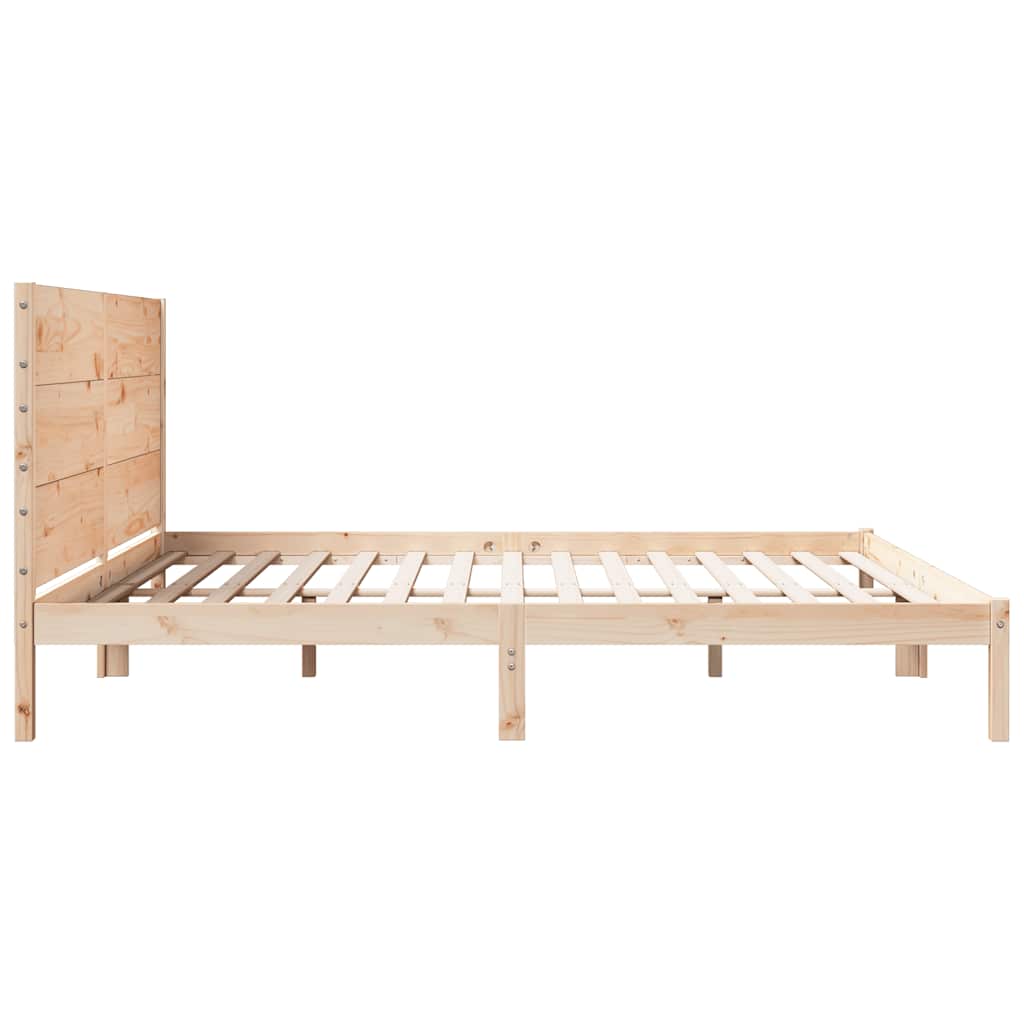Cadre de lit extra long sans matelas 200x220 cm bois massif - XIOS
