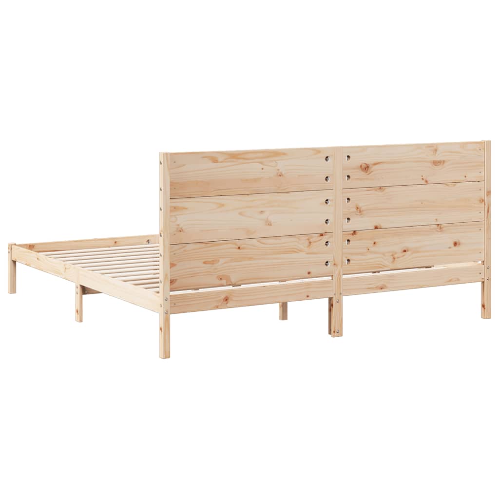 Cadre de lit extra long sans matelas 200x220 cm bois massif - XIOS