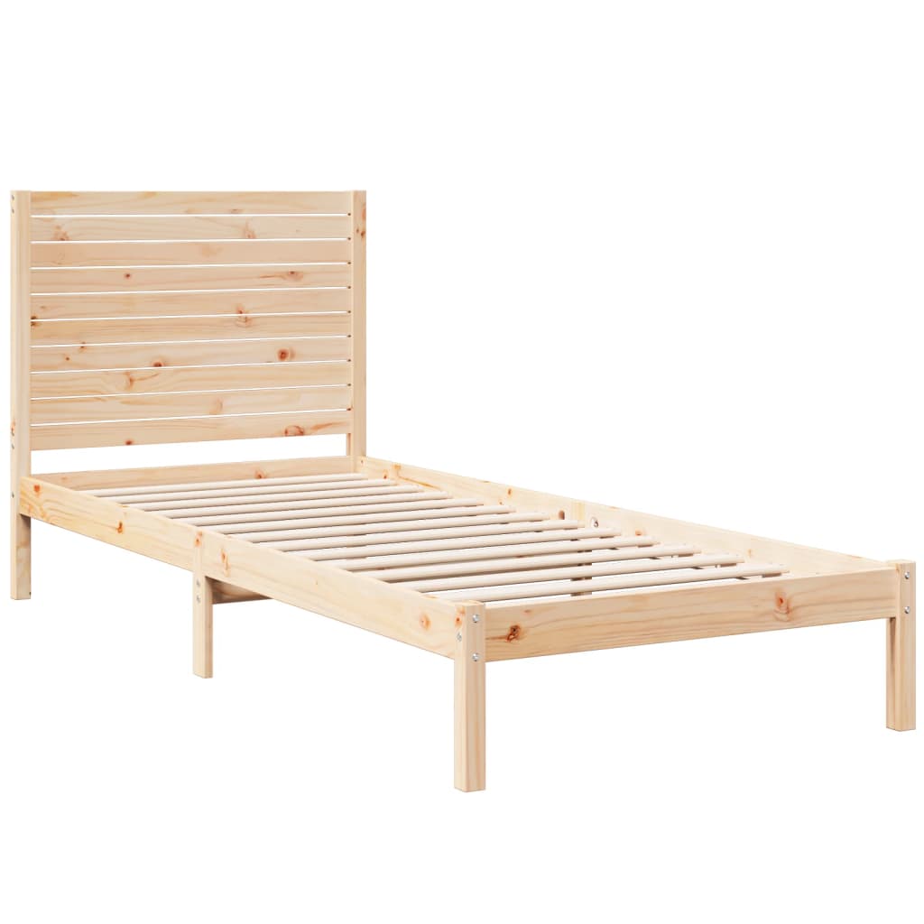 Cadre de lit extra long sans matelas 90x210 cm bois massif - XIOS