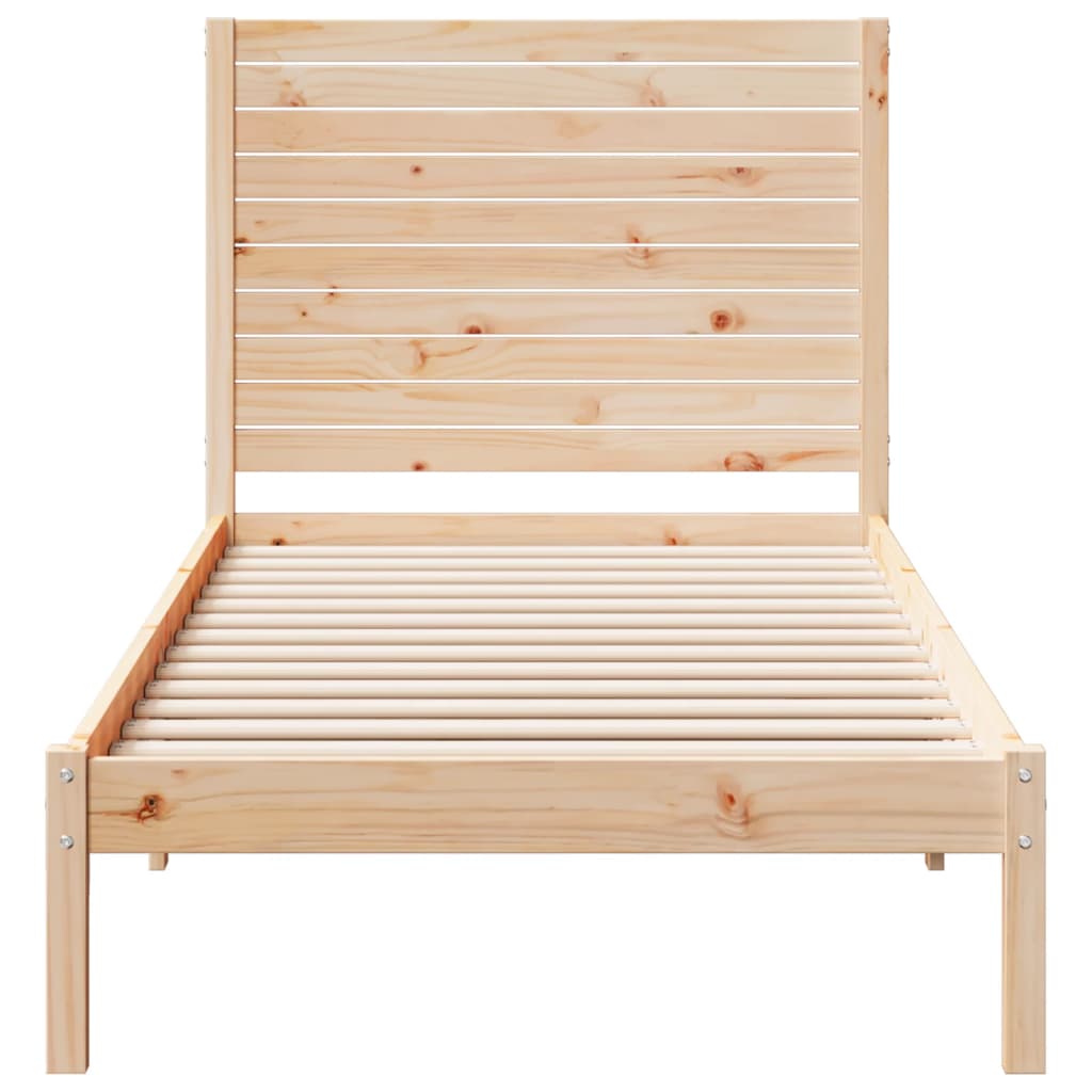 Cadre de lit extra long sans matelas 90x210 cm bois massif - XIOS