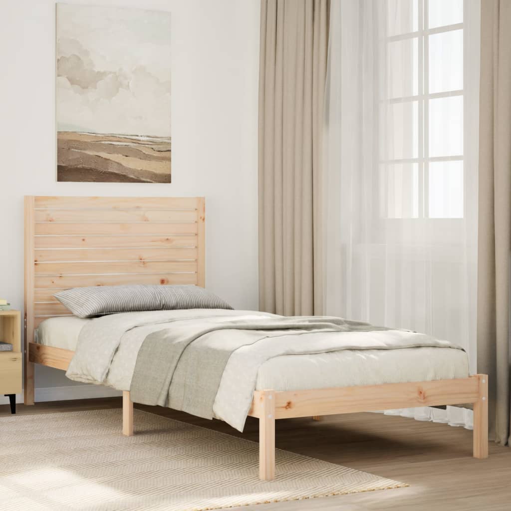 Cadre de lit extra long sans matelas 90x210 cm bois massif - XIOS