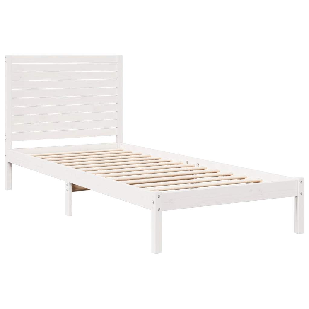 Cadre de lit extra long sans matelas 90x210 cm bois massif - XIOS