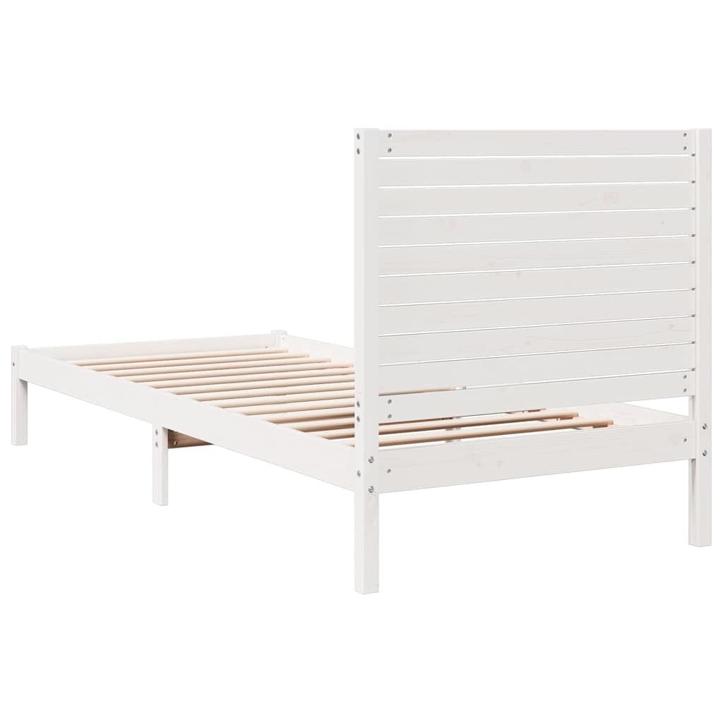 Cadre de lit extra long sans matelas 90x210 cm bois massif - XIOS