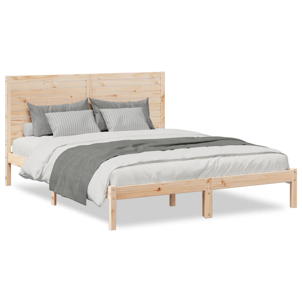Cadre de lit extra long sans matelas 140x210 cm bois massif - XIOS