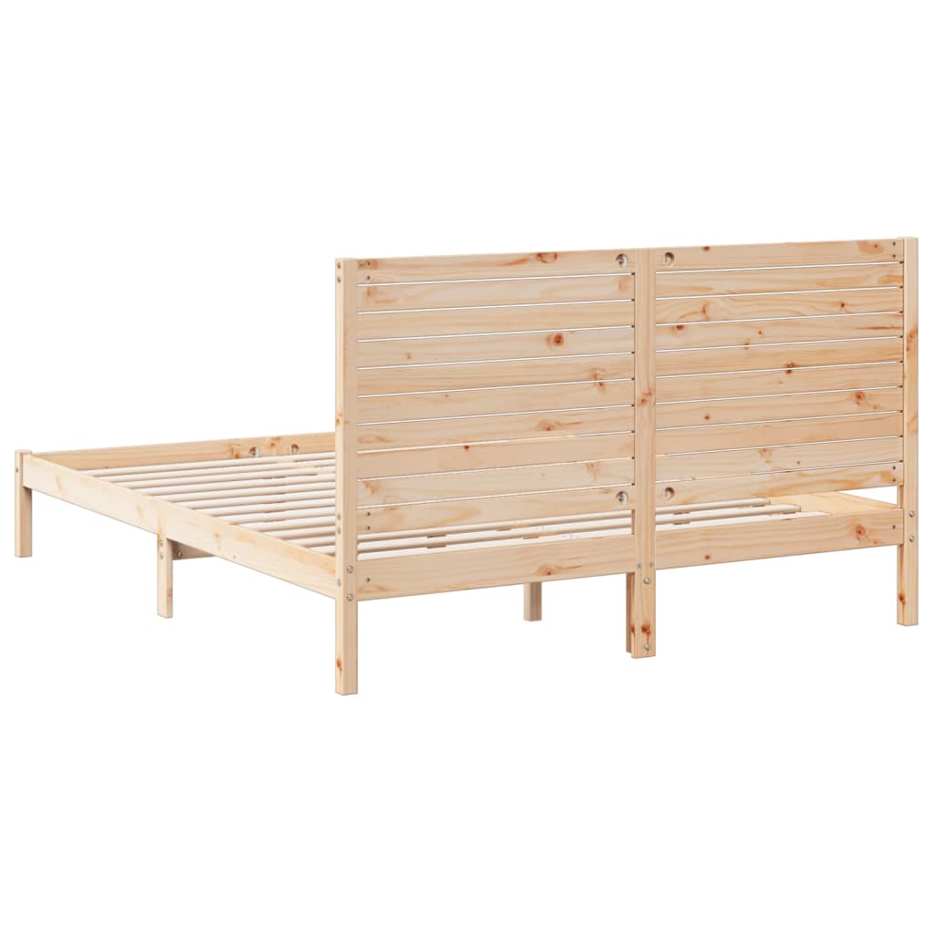 Cadre de lit extra long sans matelas 140x210 cm bois massif - XIOS