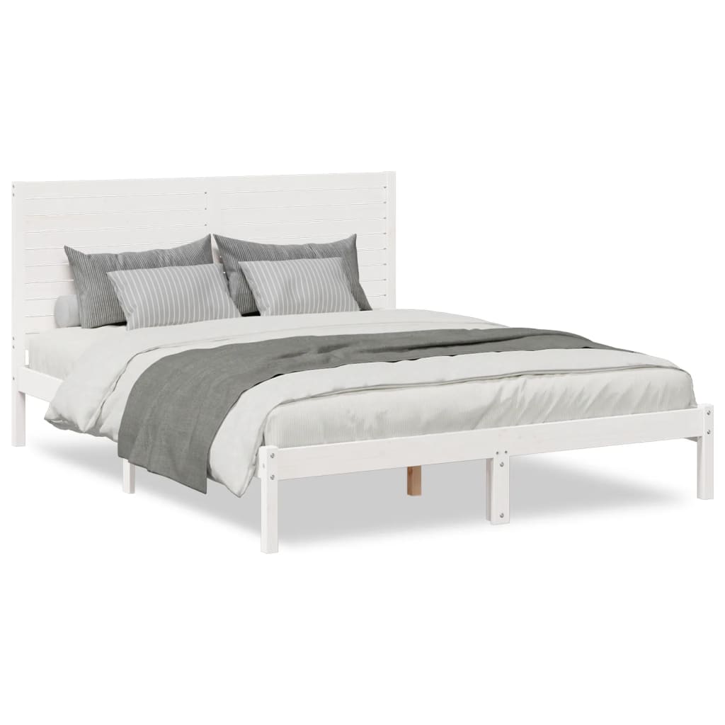 Cadre de lit extra long sans matelas 140x210 cm bois massif - XIOS