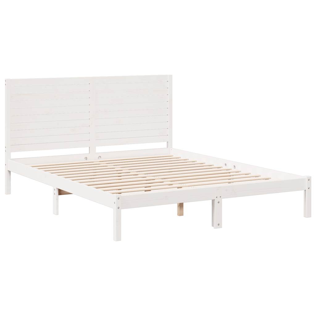 Cadre de lit extra long sans matelas 140x210 cm bois massif - XIOS