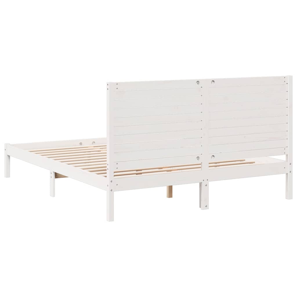 Cadre de lit extra long sans matelas 140x210 cm bois massif - XIOS
