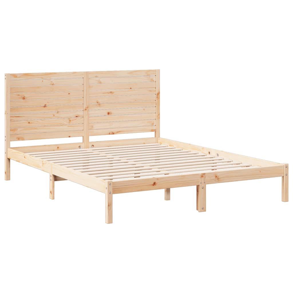 Cadre de lit extra long sans matelas 160x210 cm bois massif - XIOS