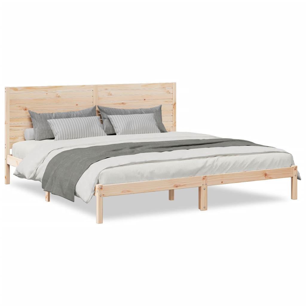 Cadre de lit extra long sans matelas 200x210 cm bois massif - XIOS