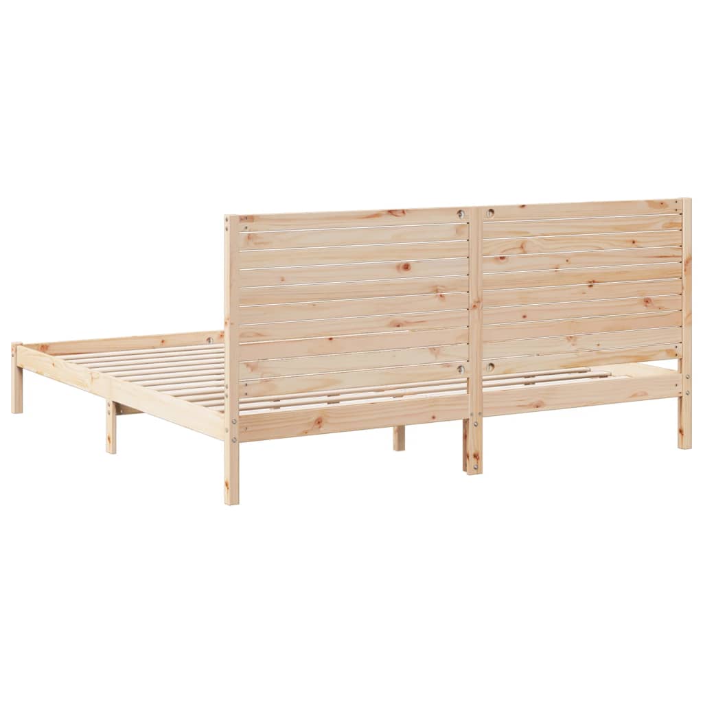 Cadre de lit extra long sans matelas 200x210 cm bois massif - XIOS