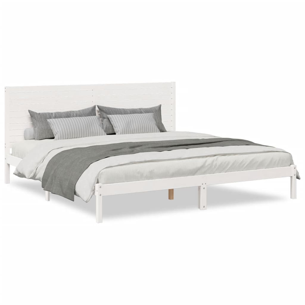 Cadre de lit extra long sans matelas 200x210 cm bois massif - XIOS