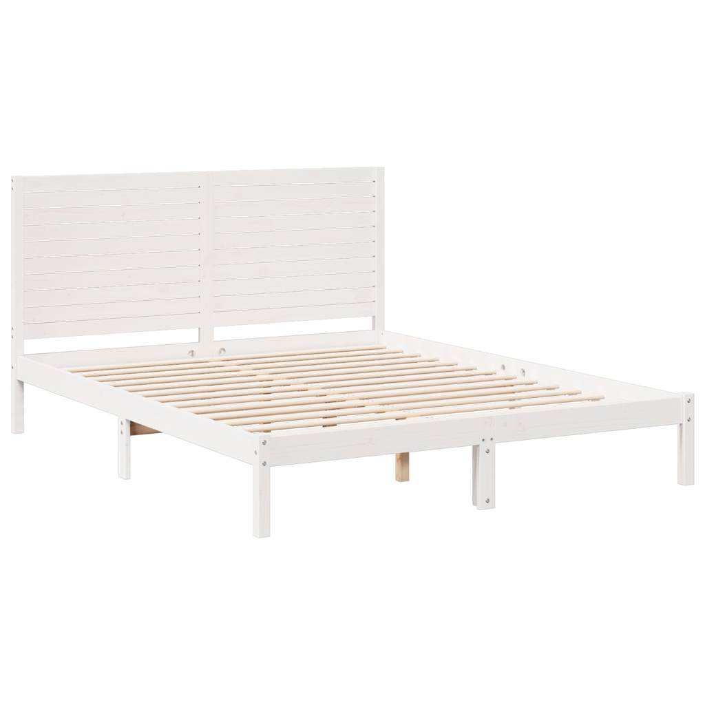 Cadre de lit extra long sans matelas 140x220 cm bois massif - XIOS