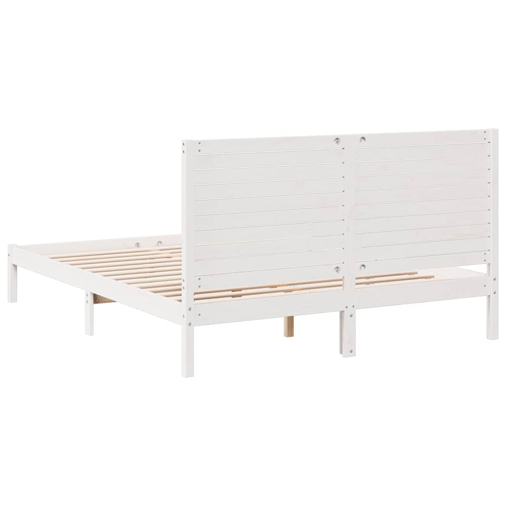 Cadre de lit extra long sans matelas 140x220 cm bois massif - XIOS