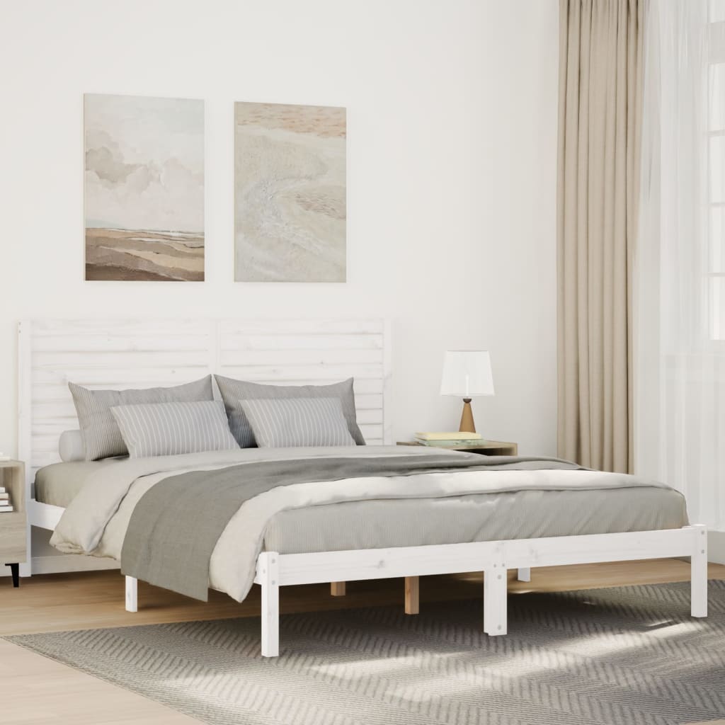 Cadre de lit extra long sans matelas 140x220 cm bois massif - XIOS
