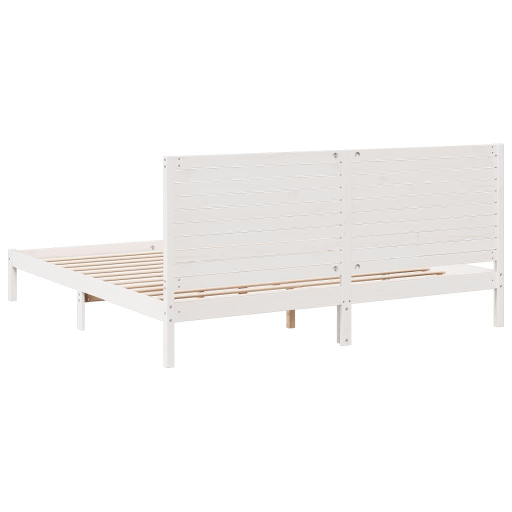 Cadre de lit extra long sans matelas 180x220 cm bois massif - XIOS