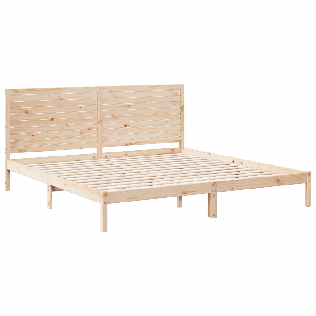 Cadre de lit extra long sans matelas 200x220 cm bois massif - XIOS