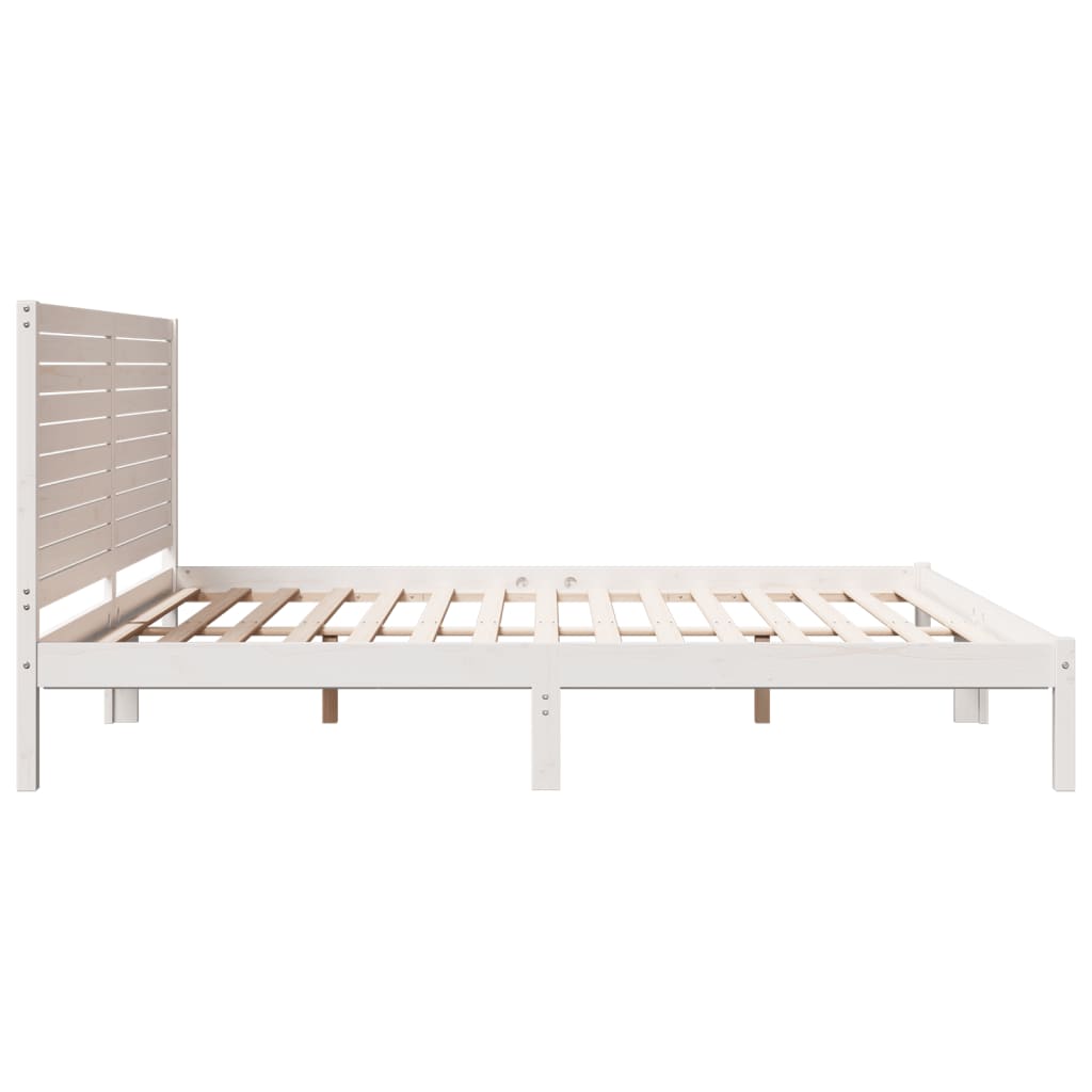 Cadre de lit extra long sans matelas 200x220 cm bois massif - XIOS