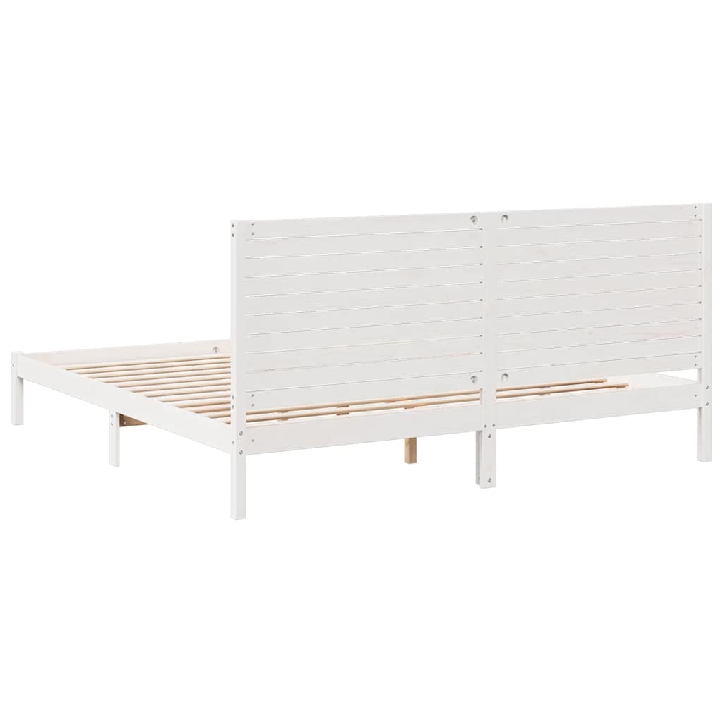 Cadre de lit extra long sans matelas 200x220 cm bois massif - XIOS