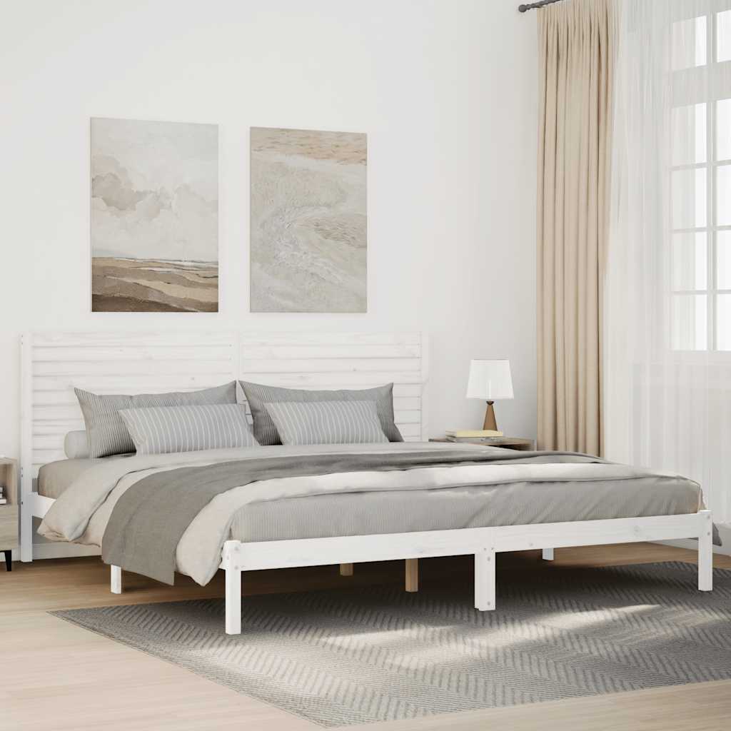 Cadre de lit extra long sans matelas 200x220 cm bois massif - XIOS
