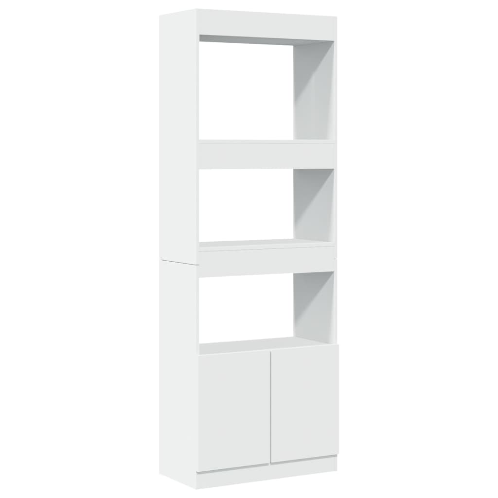 Buffet haut 63x33x180 cm blanc bois d'ingénierie - XIOS