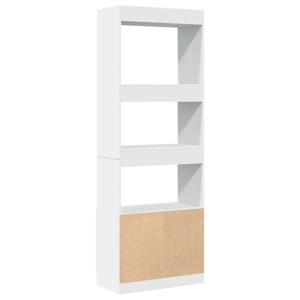 Buffet haut 63x33x180 cm blanc bois d'ingénierie - XIOS