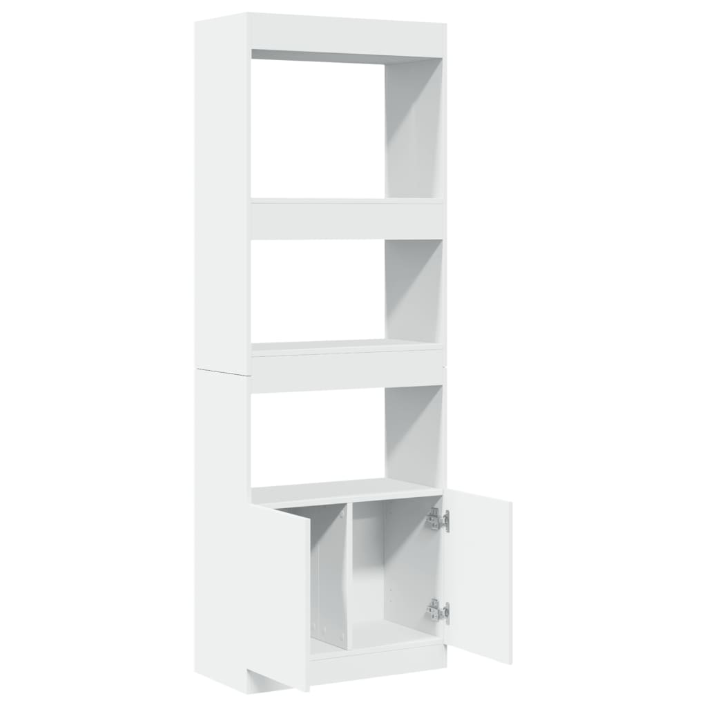 Buffet haut 63x33x180 cm blanc bois d'ingénierie - XIOS