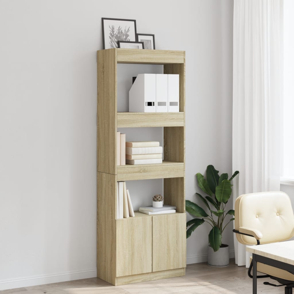 Buffet haut 63x33x180 cm chêne sonoma bois d'ingénierie - XIOS
