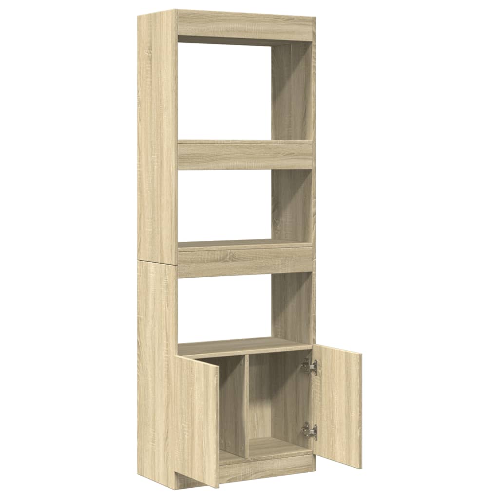 Buffet haut 63x33x180 cm chêne sonoma bois d'ingénierie - XIOS