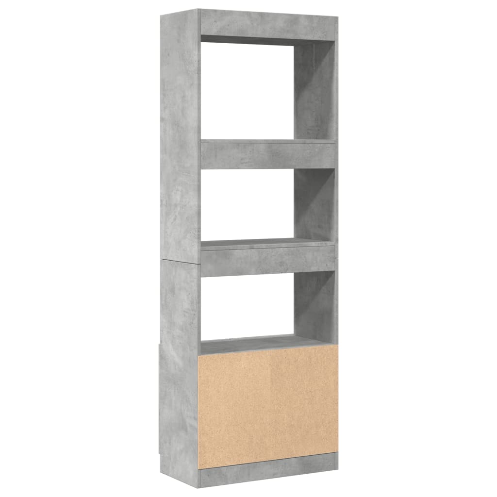 Buffet haut 63x33x180 cm gris béton bois d'ingénierie - XIOS