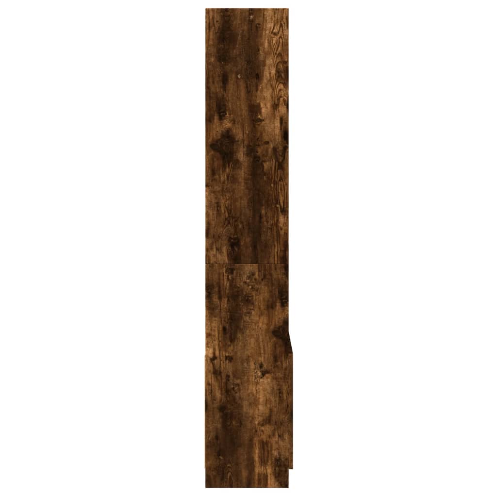 Buffet haut 63x33x180 cm chêne fumé bois d'ingénierie - XIOS