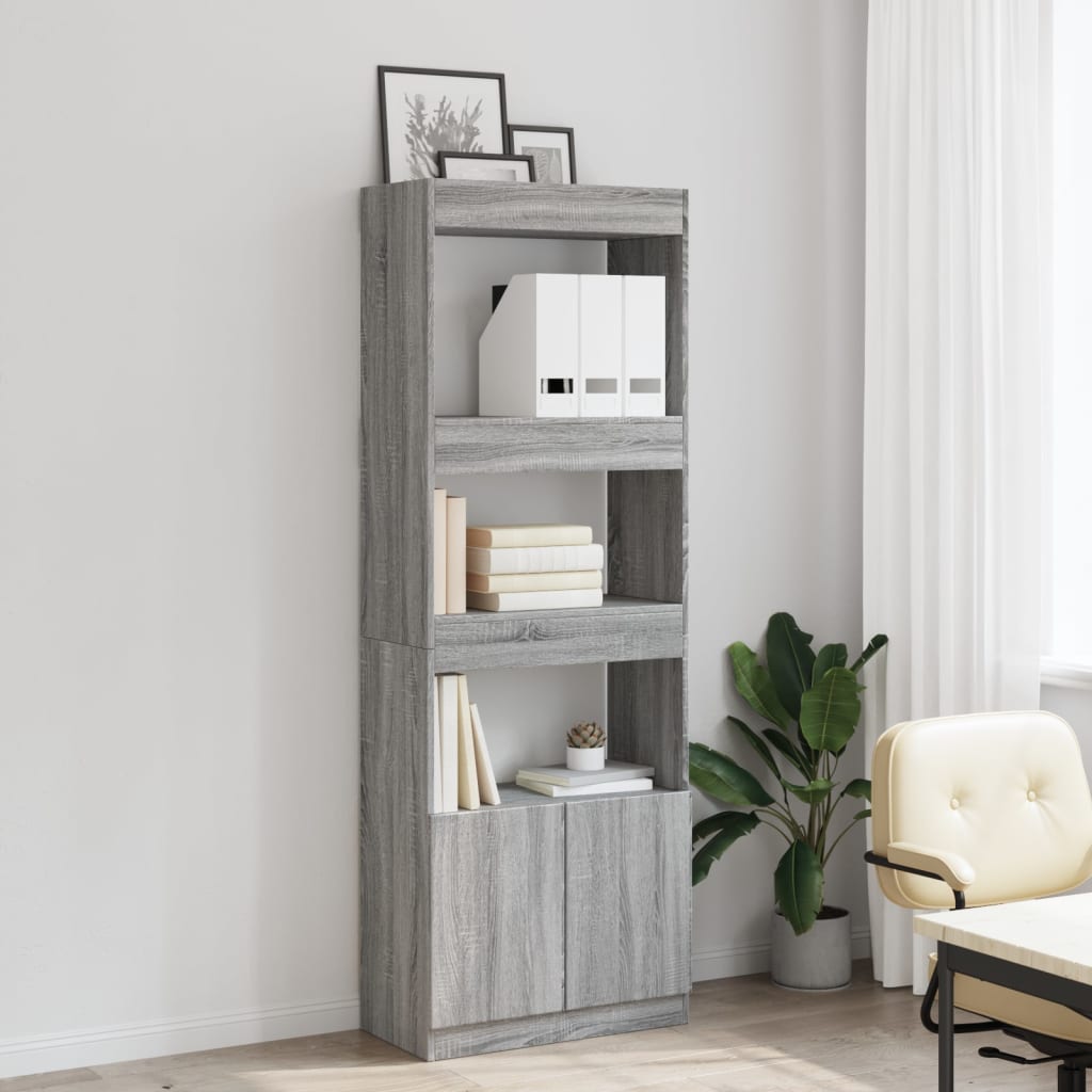 Buffet haut 63x33x180 cm sonoma gris bois d'ingénierie - XIOS