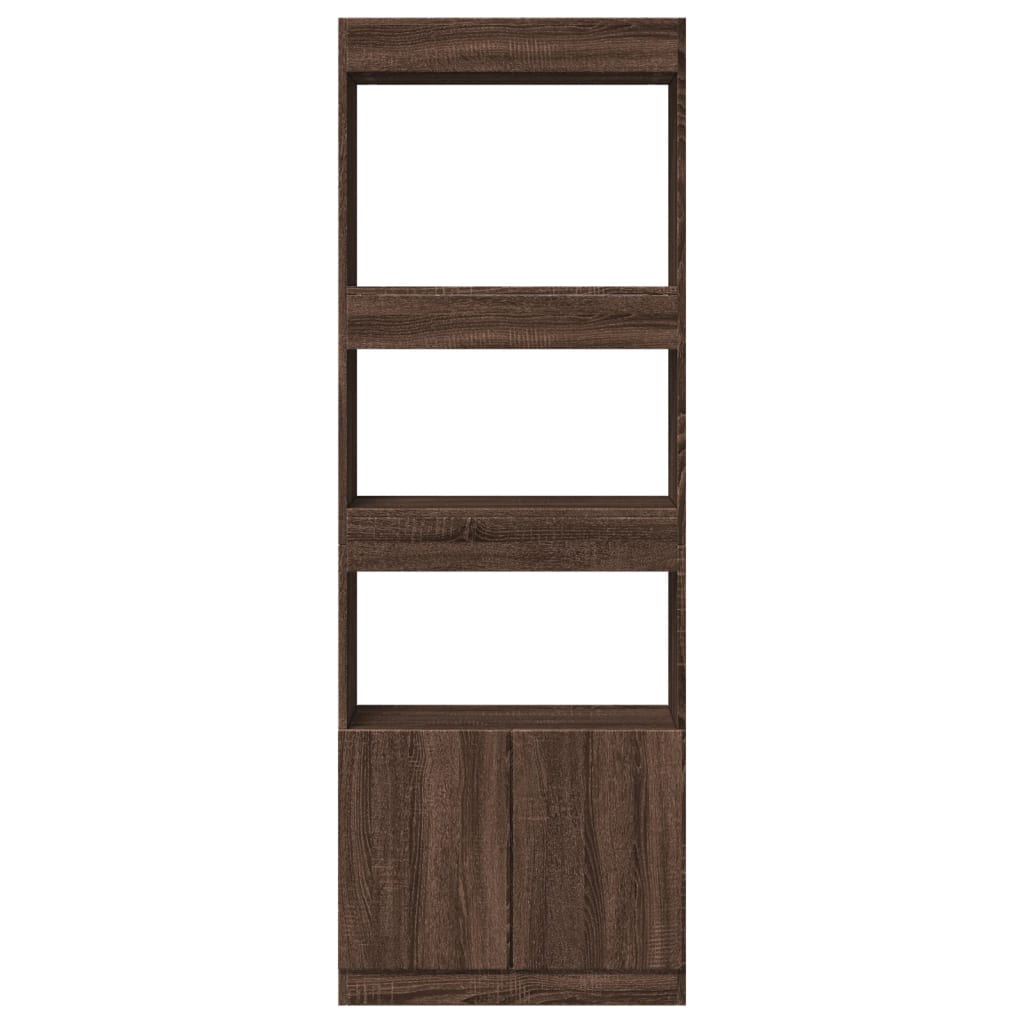 Buffet haut 63x33x180 cm chêne marron bois d'ingénierie - XIOS