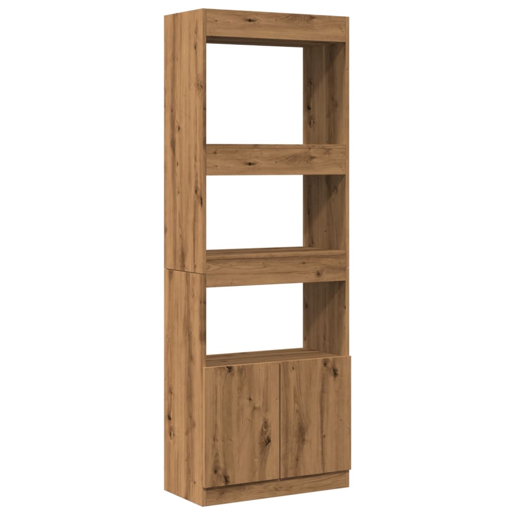 Buffet haut 63x33x180 cm chêne artisanal bois d'ingénierie Bibliothèques vidaXL
