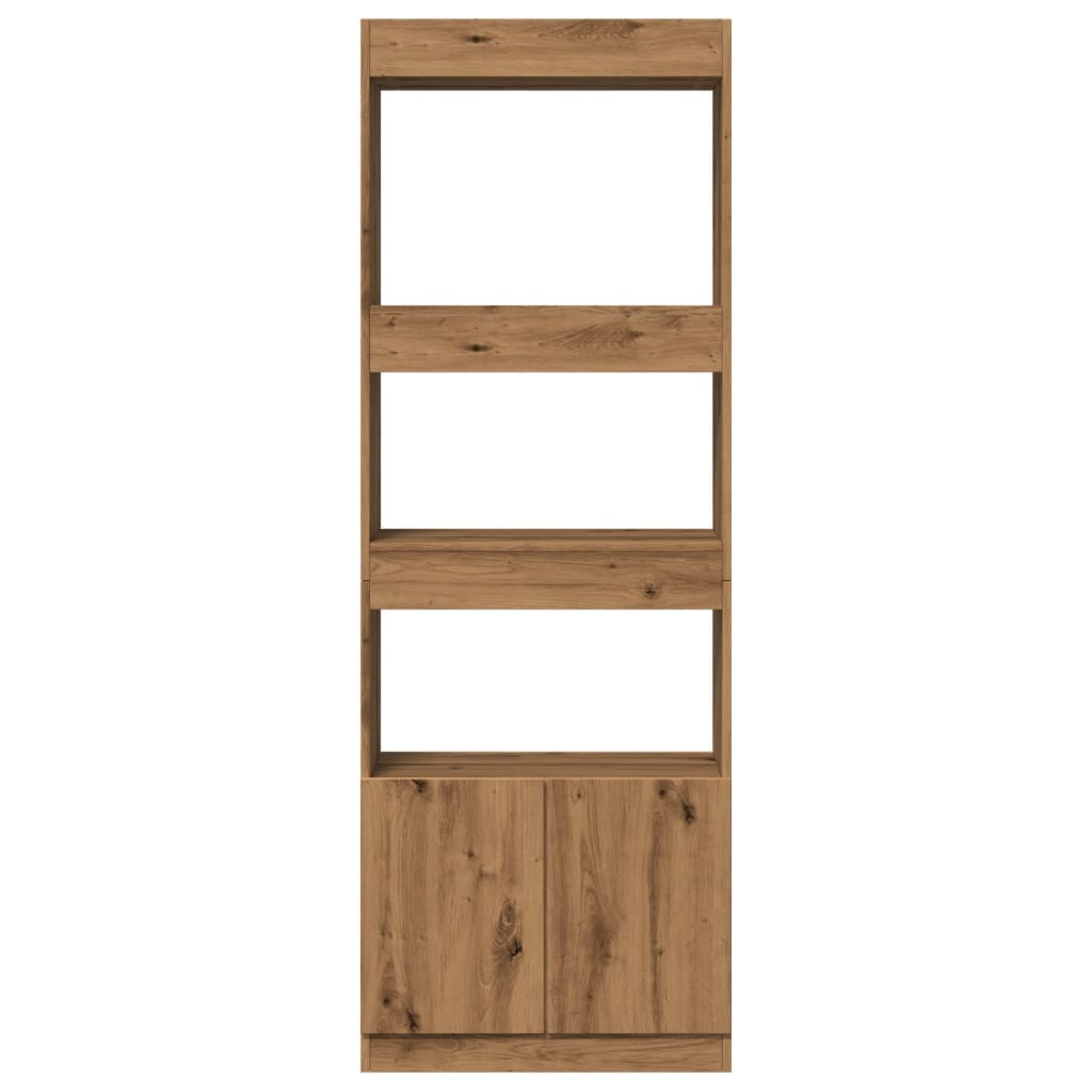 Buffet haut 63x33x180 cm chêne artisanal bois d'ingénierie Bibliothèques vidaXL